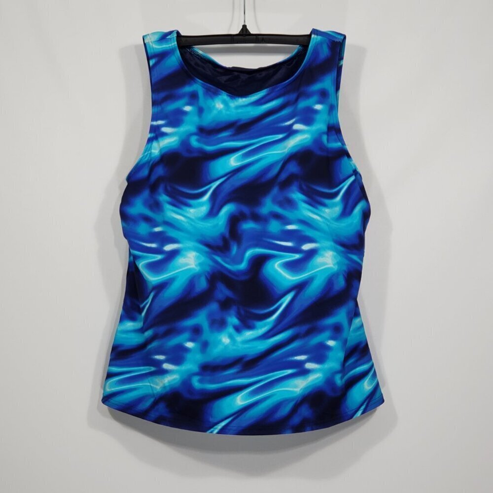 Lands' End Blue Water Design Swim Tank Women's Size 16W